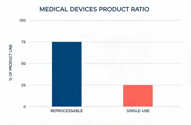 Reprocessable versus single-use ratio chart